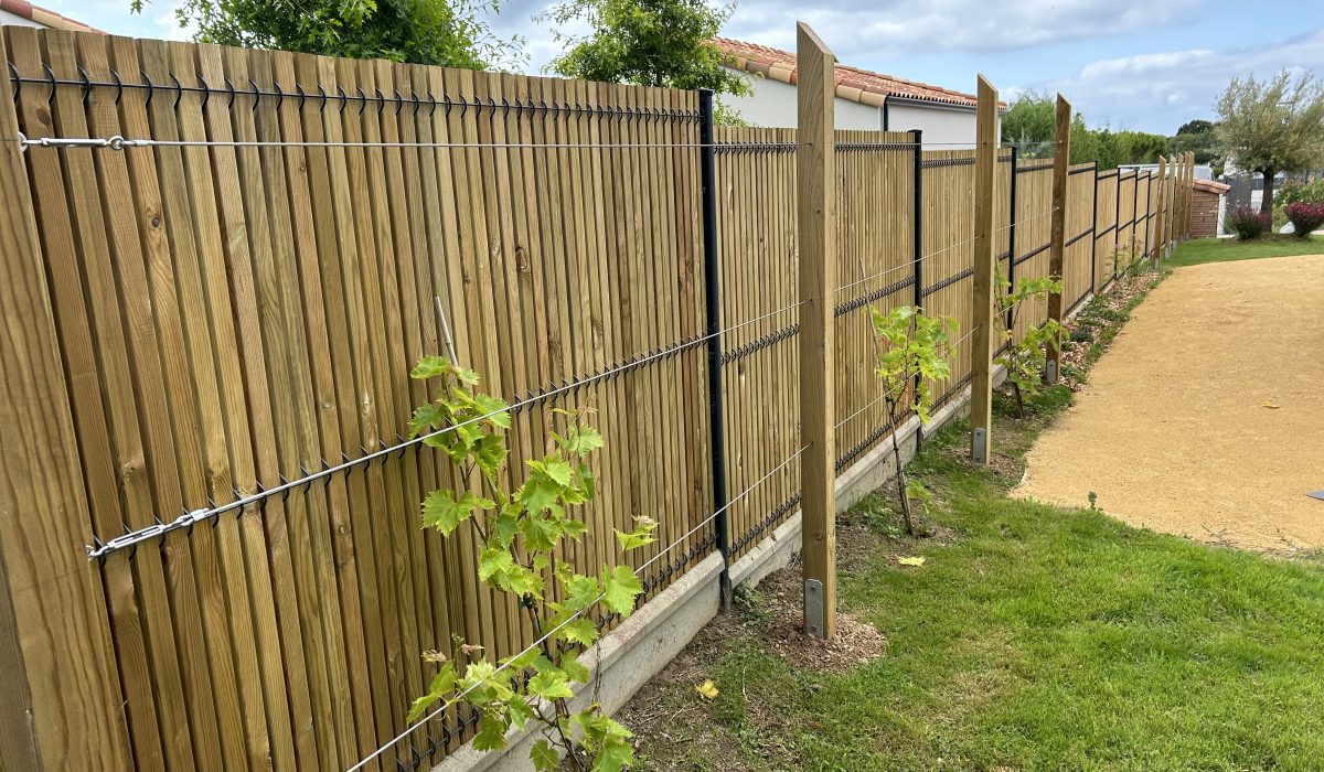Treillage avec pieds de vigne